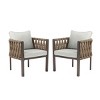 2-Piece Outdoor Metal Patio Club Chairs with Rope Weave and Cushions,Modern Deep Seating for Garden,Porch,Balcony-The Pop Home - 3 of 4