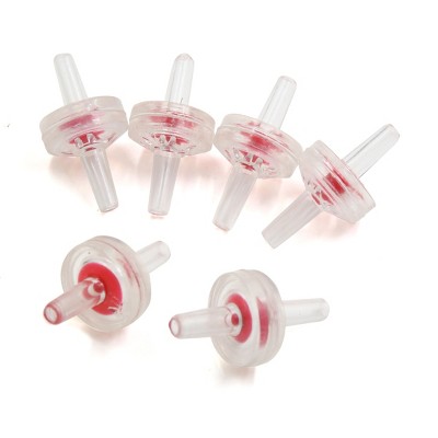 Unique Bargains Plastic Non Return Check Valves Aquarium Air Pump Accessories Red Clear 6 Pcs