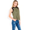 Anna-Kaci Women's Sleeveless Blouse with Lace Yoke and Pleated Front - 3 of 4