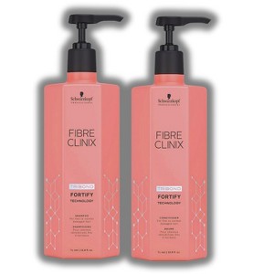 Schwarzkopf Fibre Clinix Fortify Shampoo & Conditioner for Fine to Normal DAMAGED HAIR (33.8 oz XXL LITER DUO) Fiber Clinic - 1 of 3