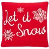 Snowfall Pillow - Red - 20"X20" - Safavieh - 3 of 3
