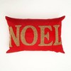 SEVOBAL Bed Pillows Uniquely Handcrafted Noel Themed Beaded Pillow Perfect for Elevating Holiday Home Decor, Cozy Gift for the Season, Red, 24"*16"*2" - 2 of 4