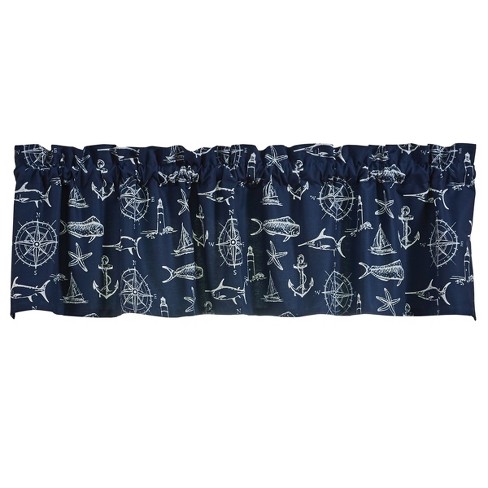 Split P Captain's Quarters Valance 60x14 - Navy : Target