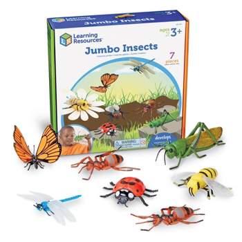 Learning Resources Jumbo Insects, Fly, Ant, Bee, Ladybug, Grasshopper, Butterfly, and Dragonfly, 7 Insects