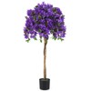 Tangkula 53" Artificial Azalea Tree Faux Floral Plant w/ Red Azalea Flowers Nursery Pot - 3 of 4