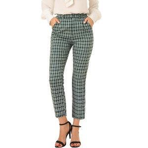 INSPIRE CHIC Women's High Waist Elastic Back Two Slant Pockets Office Work Ankle Pants - 1 of 4