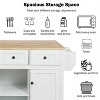 LunaLulinlk Kitchen Cart with Rubber wood Drop-Leaf Countertop ,Cabinet door internal storage racks,White - 4 of 4