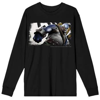 Suicide Squad: Kill the Justice League King Shark Adult Black Long Sleeve Crew Neck Tee