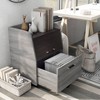 24/7 Shop At Home Brionie Letter File Cabinet Vintage Gray Oak: Farmhouse Style, MDF Wood, 1-Drawer Storage - 4 of 4