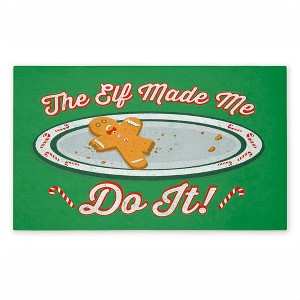 Stupell Industries The Elf Made Me Do It Printed Outdoor Door Mat, design by Jedco Brands Inc., 18"x30" - 1 of 4
