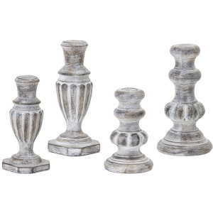 Farmhouse White-Wash Candle Holder Set of 4 – 7.5" Tall Assorted by Melrose - 1 of 3