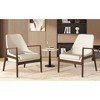 Akoasm Modern Upholstered Solid Wood Frame Soft Accent Sofa & Armchair For Living Room, Office & Bedroom Set of 2 - 4 of 4