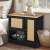 BENCMATE Pet Bowl Hidden Bowls Feeding Station, Organizational Space for Pet Food and Accessories in Kitchen, Living Room, Black, 38.58"*19.29"*8.27" - 4 of 4