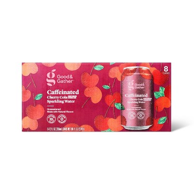 Cherry Cola Caffeinated Sparkling Water - 8pk/12 fl oz Cans - Good &#38; Gather&#8482;