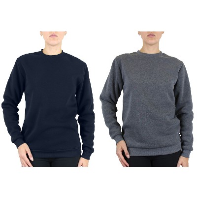 Galaxy By Harvic Women's Loose Fit Fleece-Lined Pullover Sweatshirt-2 Pack
