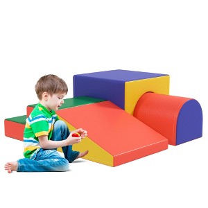 4 Piece Foam Play Set, Soft & Safe Kids Toddlers Children Climbing Set for Crawling or Sliding - 1 of 4