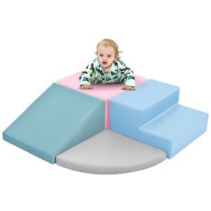 Toddler Indoor Climb and Crawl Activity Playset, Soft Foam Building Blocks with Slide Ramp, Safe Lightweight Play Structure for Baby Motor Skills - 1 of 4