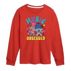 Boys' - Trolls - Music Obsessed Poppy and Branch Long Sleeve Graphic T-Shirt - 1 of 4