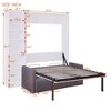 NicBex Full Size Murphy Bed Wooden Frame Murphy Bed Cabinet Morden Hideaway Wall Bed with Storage Shelves and Sofa for Guest Room, Gray - 2 of 4