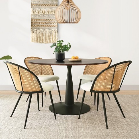 Rattan dining table discount and 4 chairs