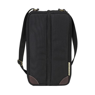 Black Stainless Steel Travel Coffee Tote for 2 with Vacuum Flask and Cups