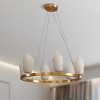 21.6-31.5“ Modern Alabaster Chandelier - 2 of 4