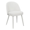 SKRAN Set of 2 PU Dining Chair, Lamb Wool fabric Armless Chair with Metal Leg, Suitable for Dining Room/Living Room/ Kitchen (White A) - 4 of 4