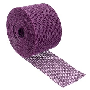 Unique Bargains DIY Party Roll Wrapping Decoration Soft Burlap Fabric Wired Ribbon - 1 of 4