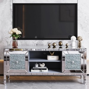 Silver Mirrored TV Stand - 1 of 4