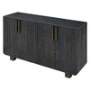 Homy Casa 4-Door Sideboard Buffet Cabinet with Gold Handles and Adjustable Shelves for Dining Room or Living Area, Black Oak - 2 of 4