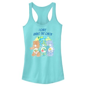 Junior's Women Care Bears I Care About the Earth Racerback Tank Top - 1 of 4