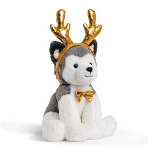 FAO Schwarz Cheers 4 Antlers Husky 12" Stuffed Animal with Removable Wear-and-Share Ears - 1 of 4