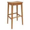 Plank+Beam 30" Bar Stool, Wood Modern Kitchen Stool, Saddle Seat Backless Bar Height Chair with Metal Footrest - 2 of 4