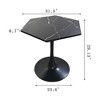 Modern Octagonal Coffee Table with Printed White Marble Table Top, Metal Base, for Dining Room, Kitchen, Living Room, CENGHU Bistro Table - 4 of 4