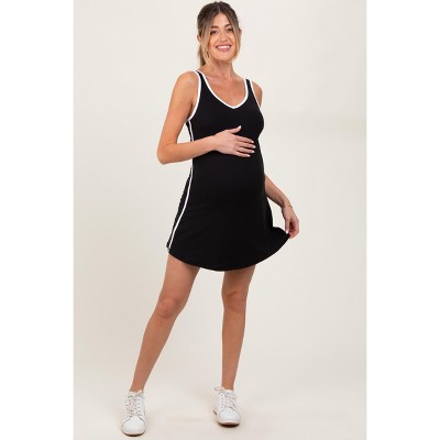 PinkBlush Black Contrast Trim Maternity Romper Dress