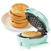 Heynemo 4" Mini Waffle Maker: 6 in 1 Waffle Iron with 6PC Nonstick Removable Plates Set (Santa Claus, Christmas Tree, Witch & Pumpkin), Light Blue - 2 of 4