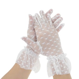 Unique Bargains Women's Heart Sunblock Mittens 1 Pair - 1 of 4