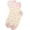 Memoi Women's Hearts Plush Cabin Socks Blush 9-11 - 3 of 4