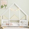 PAGED House Shaped Floor Bed Twin Size Modern Wooden Sturdy Bed Frame with Guardrails for Bedroom, Easy Assembly - 2 of 4