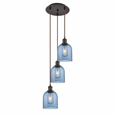 Bella - 3 Light Cord Hung Multi Pendant In Industrial Style-29.25 Inches Tall and 12 Inches Wide