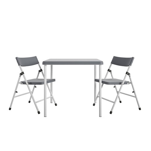 Cosco 24 Square Folding Camping Table, Gray Resin and Steel Frame