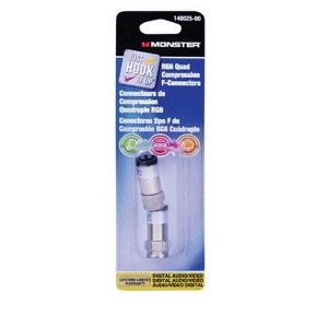 Monster 140025-00 RG6 Nickel Quad Compression F Connector - 1 of 1