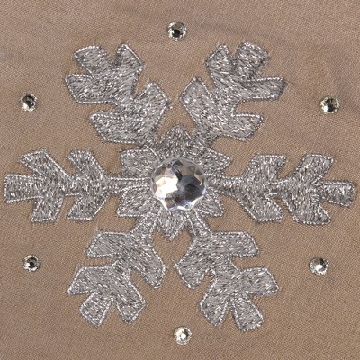 Champagne Snowflake Embroidered Beaded Christmas Stocking