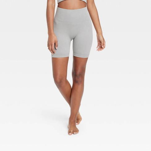 Women's High-rise Ribbed Seamless Bike Shorts 7 - Joylab™ Light Gray Xs :  Target
