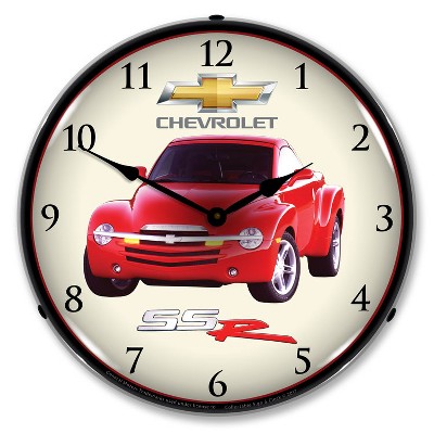 Collectable Sign & Clock | Chevrolet SSR LED Wall Clock Retro/Vintage, Lighted