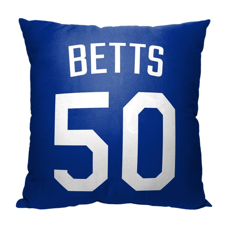 18&#34;x18&#34; MLB Los Angeles Dodgers 23 Mookie Betts Player Printed Throw Decorative Pillow, 2 of 6