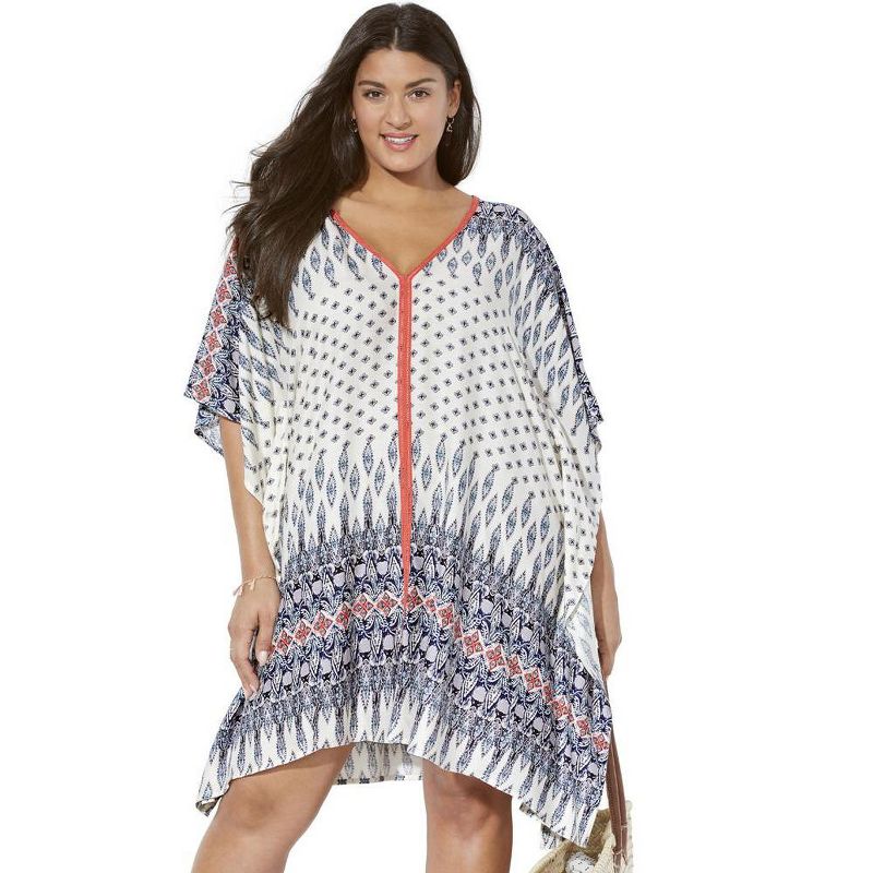 Swimsuits for All Women's Plus Size Kelsea Cover Up Tunic, 1 of 2