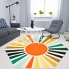 Boho Rugs Washable Kids Rug Non Slip Nursery Rug Low Pile Floor Mat Soft & Non-Shedding Sunshine Carpet Colorful Rainbow Printed Indoor Rugs - 2 of 4