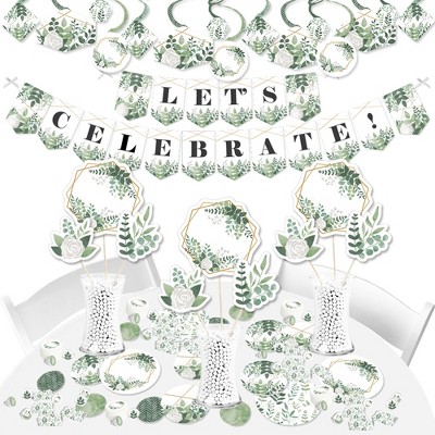 Big Dot of Happiness Boho Botanical - Greenery Party Supplies - Banner Decoration Kit - Fundle Bundle