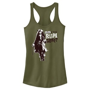 Juniors Womens Pirates of the Caribbean: Dead Man's Chest Jack Sparrow Why is the Rum Gone Racerback Tank Top - 1 of 4
